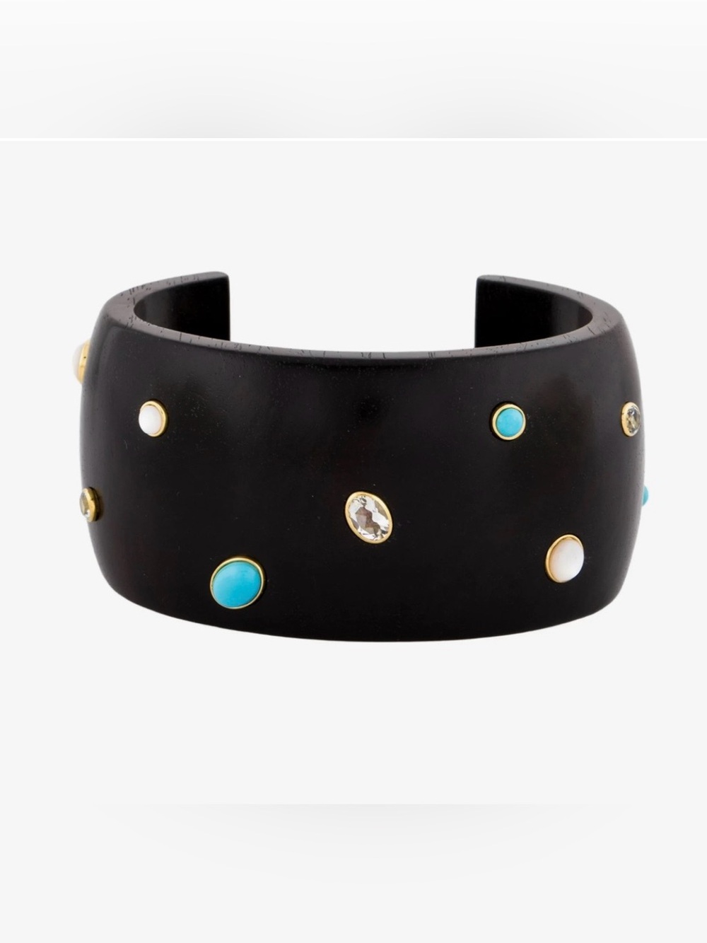 Lizzie Fortunato Cara Cuff Bracelet with Turquoise and White Accents